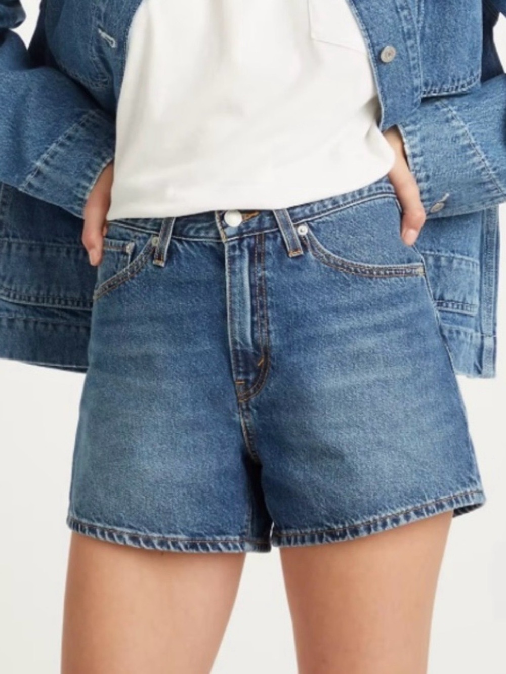 Levi's Blue High-Rise Denim Shorts